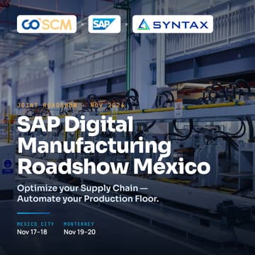 Cover Image for SAP Digital Manufacturing Roadshow Mexico — Mexico City