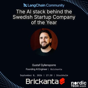 Cover Image for The AI stack behind the Swedish Startup Company of the Year - LangChain Meetup