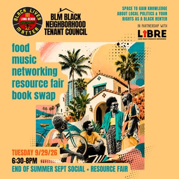 Cover Image for BLM Black Neighborhood Tenant Council: End of Summer September Social