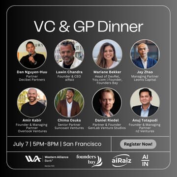 Cover Image for Founders Bay LP & GP Dinner with aiRaiz @ Western Alliance