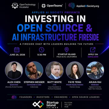 Cover Image for Applied AI Society Presents: Investing in OPEN SOURCE and AI INFRASTRUCTURE Fireside