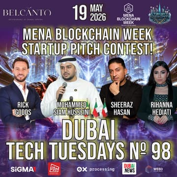 Cover Image for Dubai Tech Tuesdays No. 98 - MENA Blockchain Week Startup Pitch Contest!