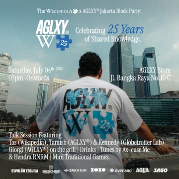 Gambar Sampul untuk Wikipedia x AGLXY® - Celebrating 25 Years of Shared Knowledge.