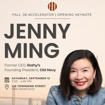 Cover Image for Lunar Accel SF 2026 Opening Keynote: Jenny Ming (Former CEO, Rothy's & Founding President, Old Navy)