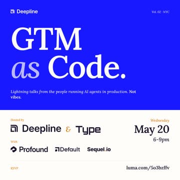 Cover Image for GTM-as-Code - GTM + Claude Code Lightning Talks with Profound, Sequel.io & Default