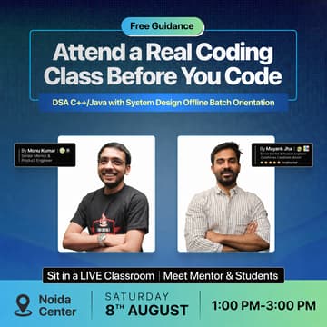 Cover Image for From College to Tech Jobs – Career Orientation at Noida Center | Ft. Monu Bhaiya & Mayank Jha