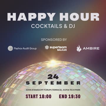Cover Image for Blockchain Week Bulgaria - Happy Hour – Cocktails & DJ | Sponsored by Pashov Audit Group, Ambire & Superteam Balkan