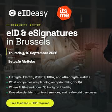 Cover Image for eID & eSignatures - Community Drinks Meetup - Brussels with itsme® @ Sept 10, 2026