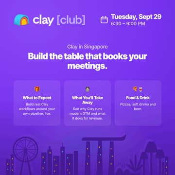 Cover Image for Clay in Singapore: Build the table that books your meetings.