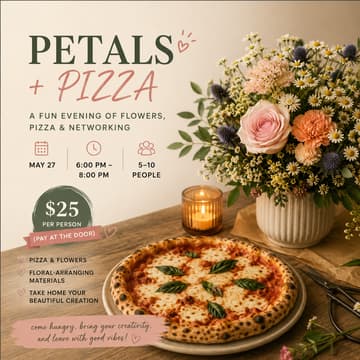 Cover Image for Petals & Pizza Networking