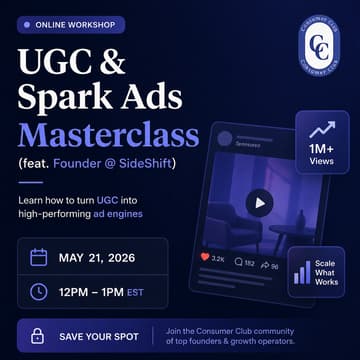 Cover Image for UGC & Spark Ads Masterclass (feat. Founder @ SideShift)
