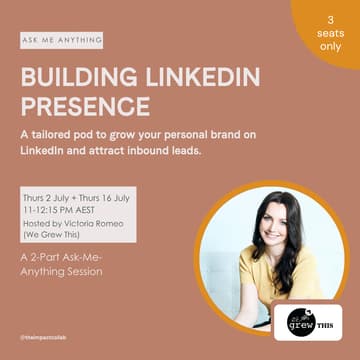 Cover Image for Building LinkedIn Presence Expert Pod — with Victoria Romeo from We Grew This