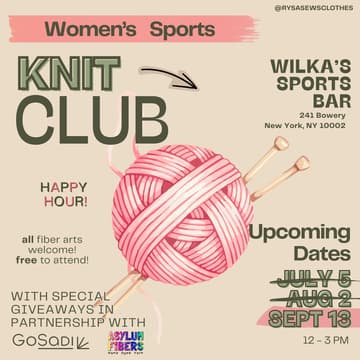 Cover Image for Women's Sports Knit (and fiber craft) Club!