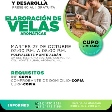 Cover Image for CURSO DE ELABORACIÓN DE VELAS AROMÁTICAS (PRESENCIAL)