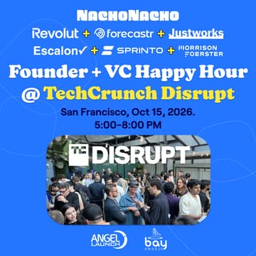 Cover Image for NachoThursday: TechCrunch Disrupt SaaS & AI Founder + Investor Happy Hour