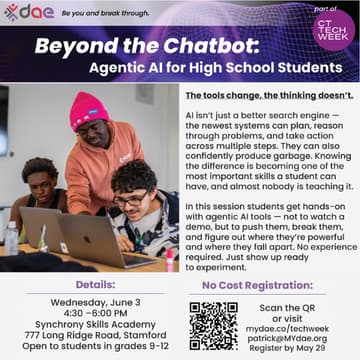 Cover Image for From Chatbot to Agent: AI for High School Students #CTTechWeek