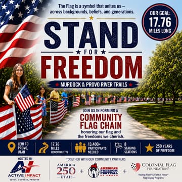 Cover Image for Stand for Freedom - Epic 17.76 Mile Flag Chain