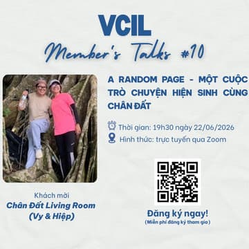 Cover Image for VCIL MEMBERS’ TALKS #11: DU LỊCH LÀ CÔNG CỤ ĐỂ BẢO TỒN VĂN HÓA VÀ TẠO SINH KẾ BỀN VỮNG