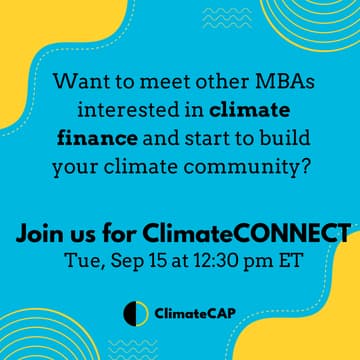 Cover Image for MBA ClimateCONNECT: Climate Finance