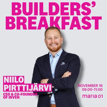 Cover Image for Builders’ Breakfast with Niilo Pirttijärvi: From Slush to Building One of Finland’s Fastest-Growing Companies