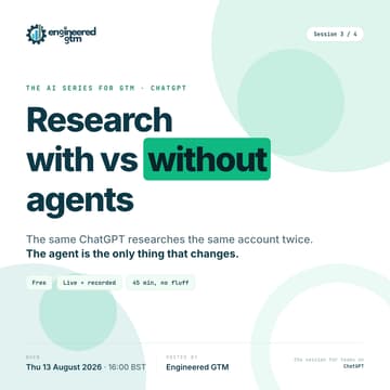 Cover Image for The AI Series for GTM: ChatGPT, Research With vs Without Agents