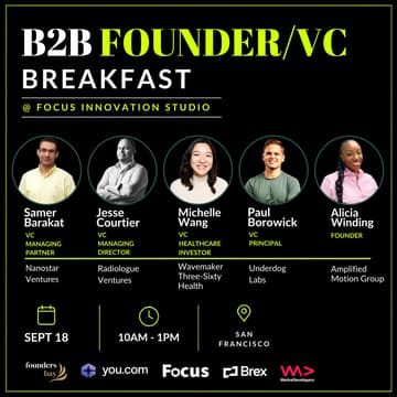 Cover Image for B2B Founder/VC Breakfast @ Focus Innovation Studio