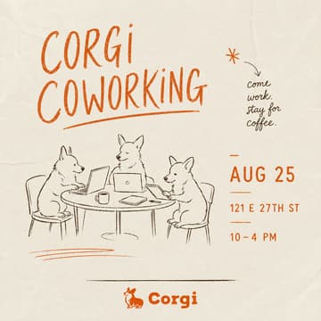 Cover Image for coworking @ corgi cafe nyc