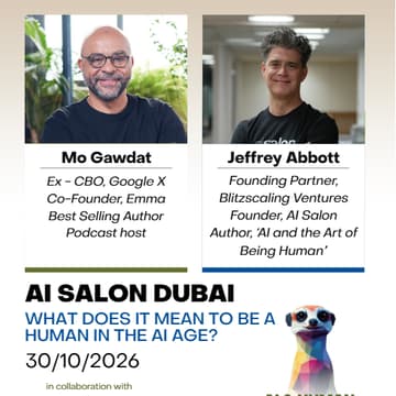 Cover Image for AI Salon Dubai - AI and Human Flourishing: Mo Gawdat and Jeffrey Abbott