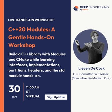 Cover Image for C++20 Modules: A Gentle Hands-On Workshop