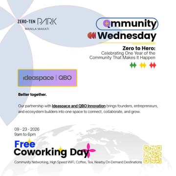 Cover Image for Community Wednesday @ Zero-Ten Park Makati . ⋆˙ .