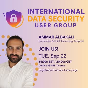Cover Image for September Session | Intl Data Security User Group