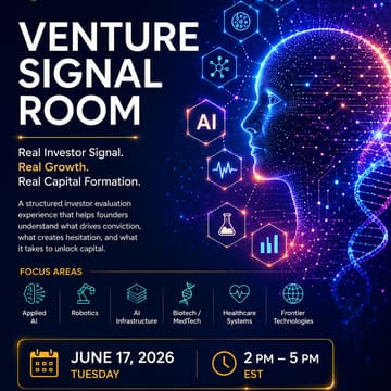 Cover Image for A high-signal founder × investor session focused on feedback, warm intros, and fundraising readiness—powered by the Venture Signal Room