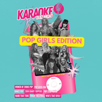 Cover Image for Karaoke Quiz Night: Pop Girls Edition 🎤✨ (Saturday, August 22 | 7PM)