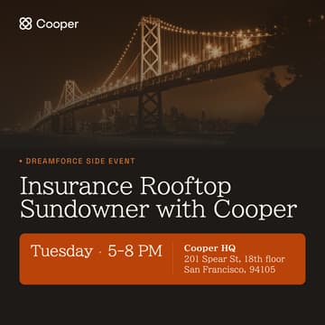 Cover Image for Insurance Rooftop Sundowner with Cooper | Dreamforce 2026
