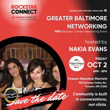 Cover Image for Free Greater Baltimore Rockstar Connect Networking Event (October)