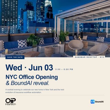 Cover Image for OIP Insurtech NYC Office Opening Celebration & BoundAI Product Reveal