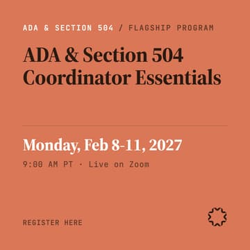 Cover Image for ADA & Section 504 Coordinator Essentials (Flagship program)