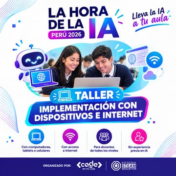 Cover Image for La Hora de la IA Perú 2026 | Taller de implementación con dispositivos e Internet