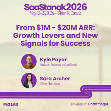 Cover Image for PLG Workshop @ SaaStanak 2026: From $1M - $20M ARR: Growth Levers and New Signals for Success w/ Kyle Poyar & Sara Archer