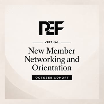 Cover Image for PEF Virtual: New Member Networking and Orientation - October Cohort