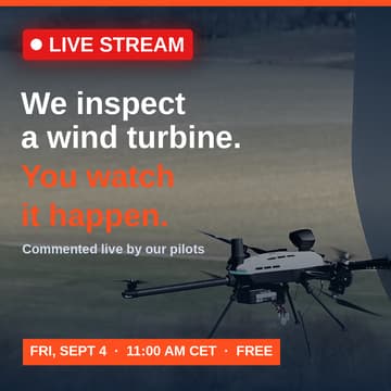 Cover Image for Live-Stream | Drone inspection of a wind turbine - with commentary