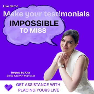 Cover Image for Make Your Testimonials Impossible to Miss + Get Live Help Placing Them