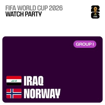 Cover Image for WORLD PUP WATCH PARTY - Iraq vs. Norway