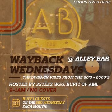 Cover Image for Wayback Wednesday’s @ Alley Bar