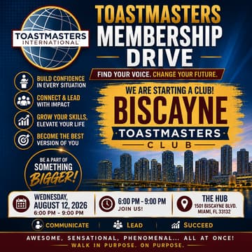 Cover Image for TOASTMASTERS MEMBERSHIP DRIVE
