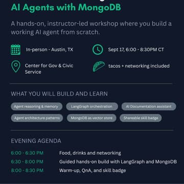 Cover Image for ACM Austin Special Workshop: The A to Z of Building AI Agents with MongoDB