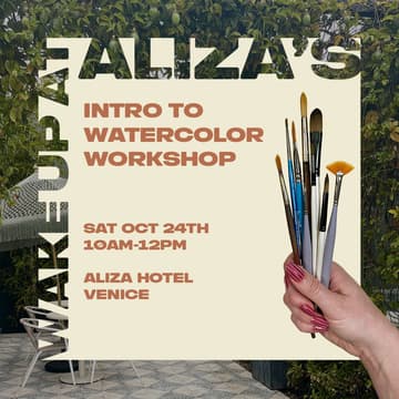 Cover Image for 10/24 Intro to Watercolor Workshop at Aliza Hotel in Venice