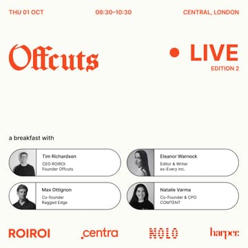 Cover Image for Offcuts Live - a breakfast with Tim Richardson, Eleanor Warnock, Max Ottignon & Natalie Varma
