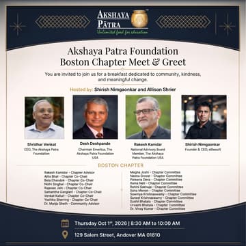 Cover Image for Akshaya Patra Foundation Boston Chapter Meet & Greet