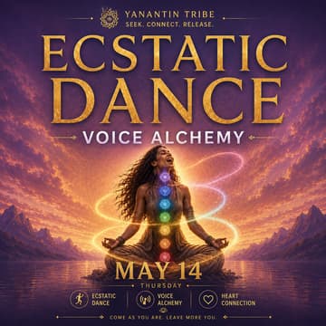 Cover Image for ECSTATIC DANCE PARTY ZÜRICH · SOUND ALCHEMY · SOUND HEALING · VOICE OF THE SOUL · TRIBAL · WORLD MUSIC · BAREFOOT · MOVEMENT MEDICINE